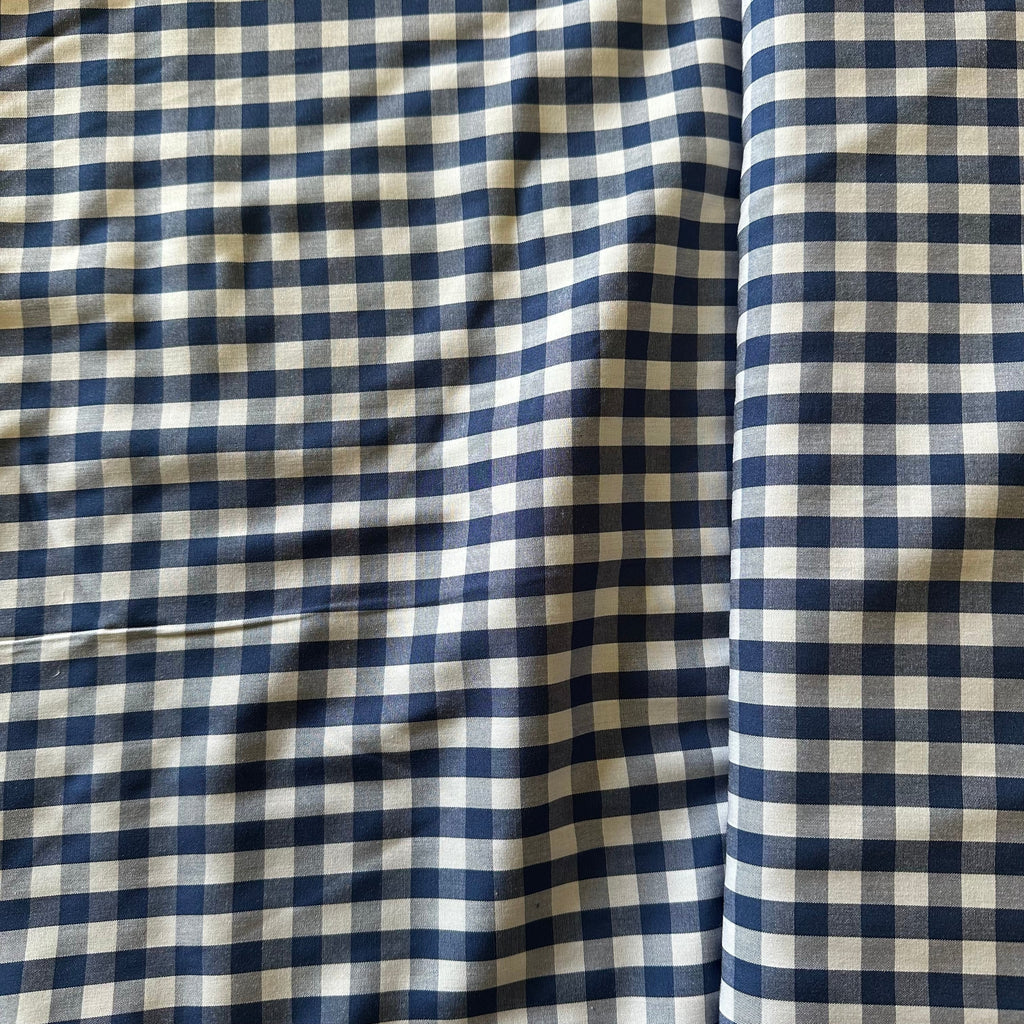 Lyocell Viscose gingham - Navy Blue