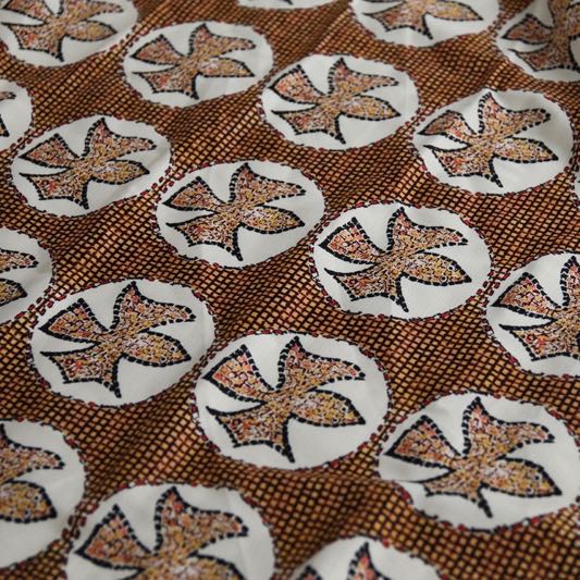 Mosaic bird - heavy weight stretchy linen fabric image 3