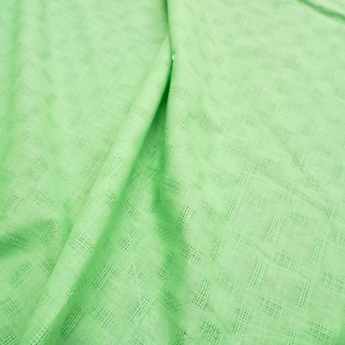 Avocado green leno weave with hollow out image 5