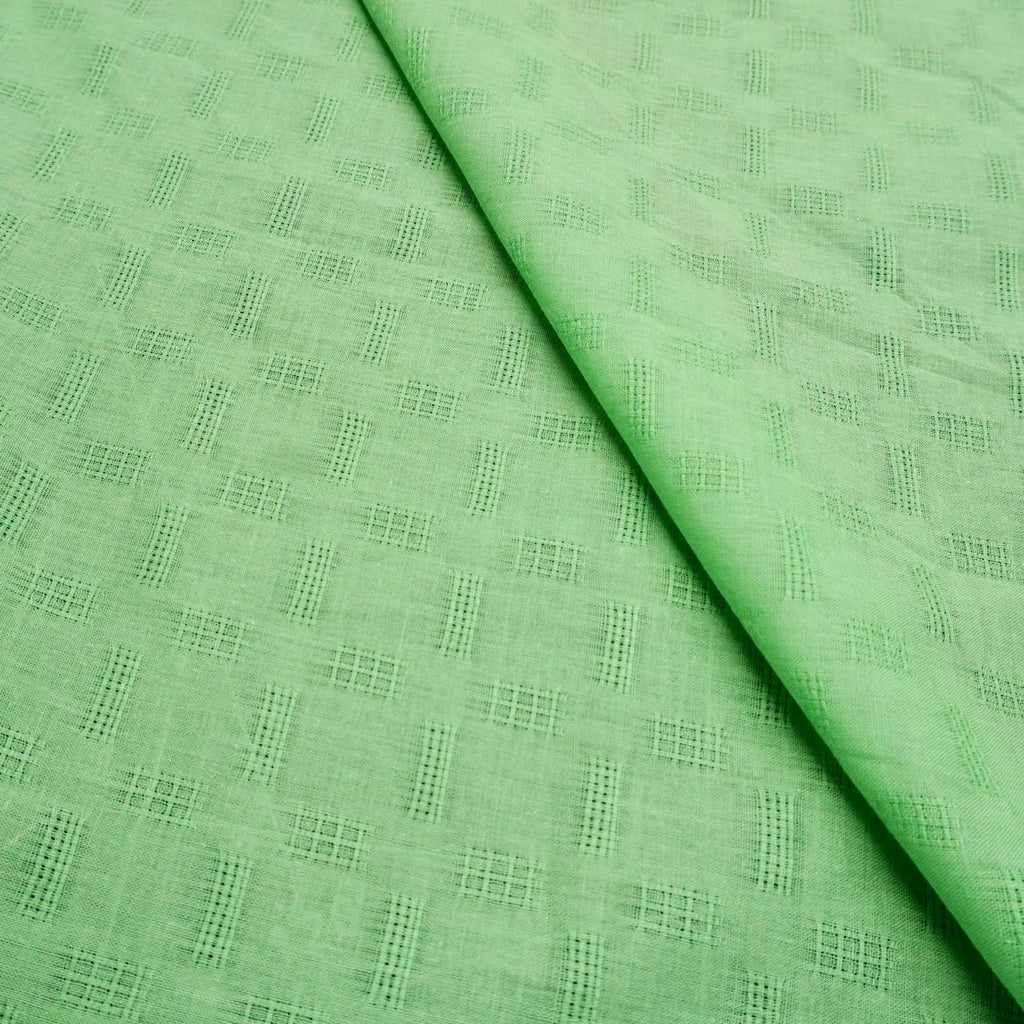 Avocado green leno weave with hollow out image 2