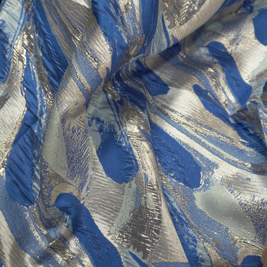 Blue comet brocade jacquard fabric image 6