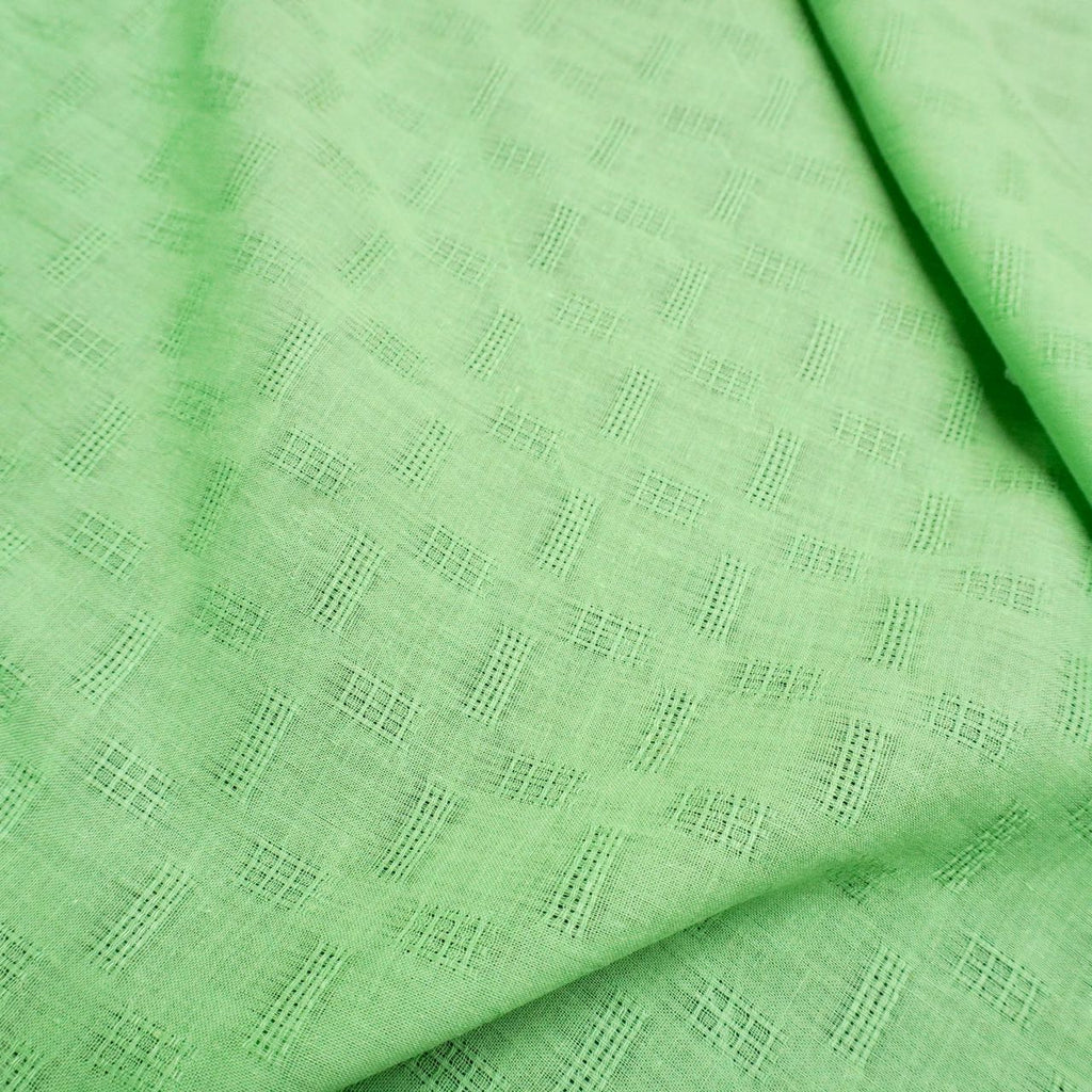 Avocado green leno weave with hollow out image 1