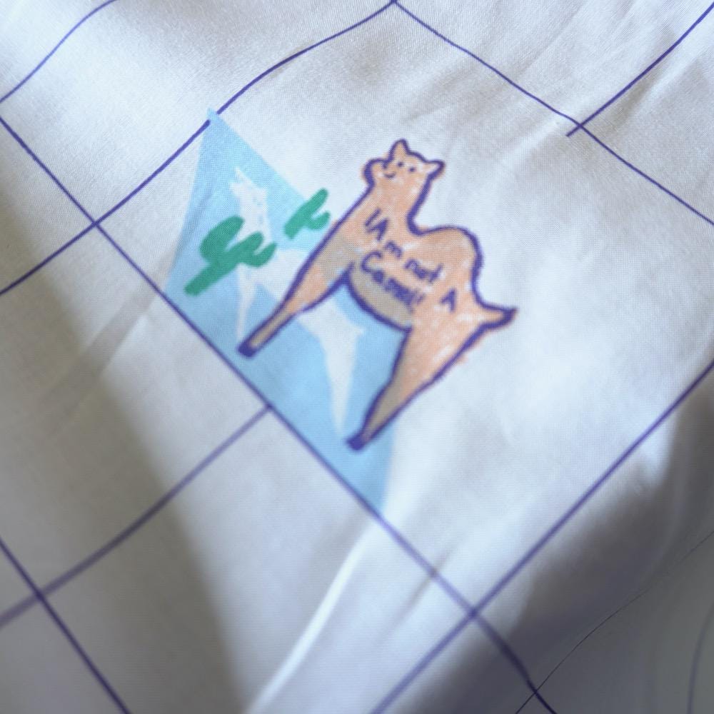 I'm Not a Camel - Grid Cotton Poplin Fabric image 8