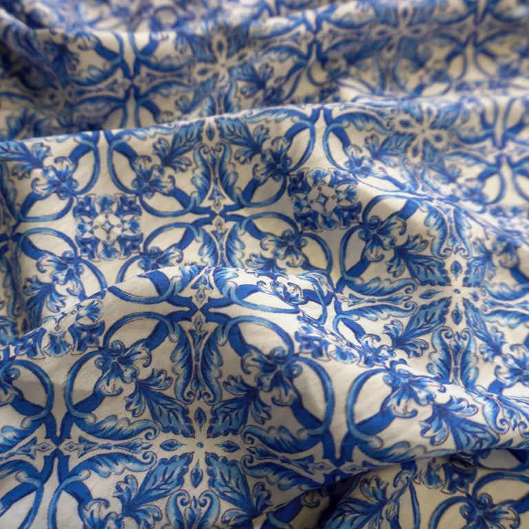 Damask Blue Lyocell Print image 0