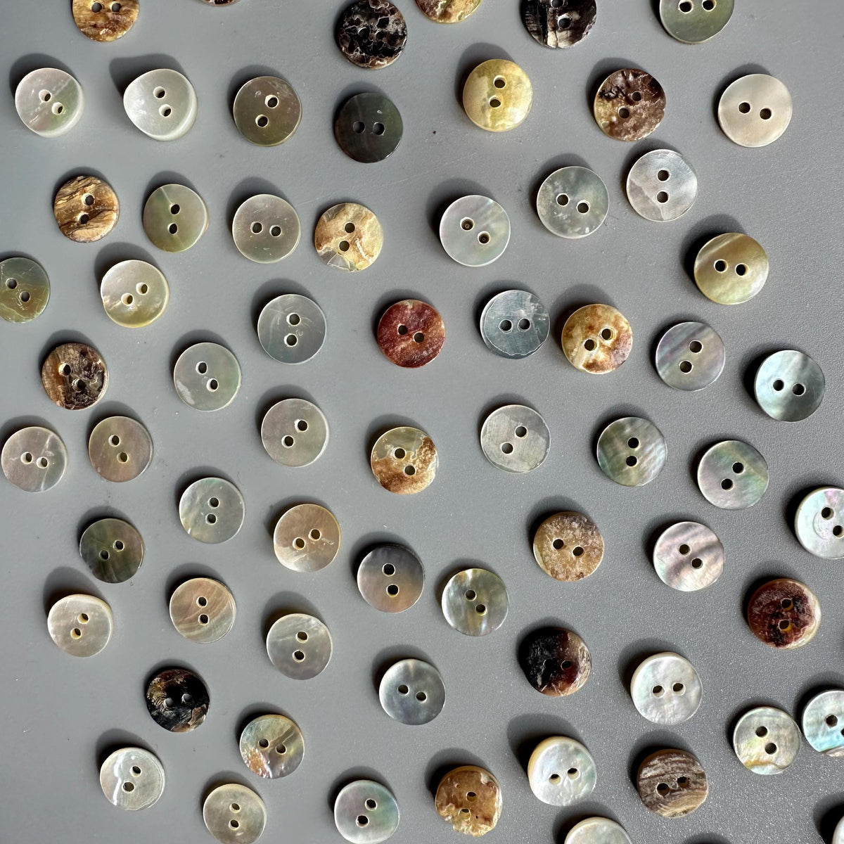 Natural Shell Shirt Buttons – 11mm shirting size Iridescent Finish image 0