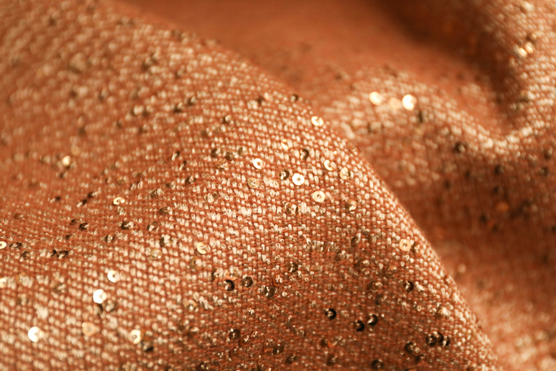 Broadway doubel sided gold sequins wool mix fabric image 5