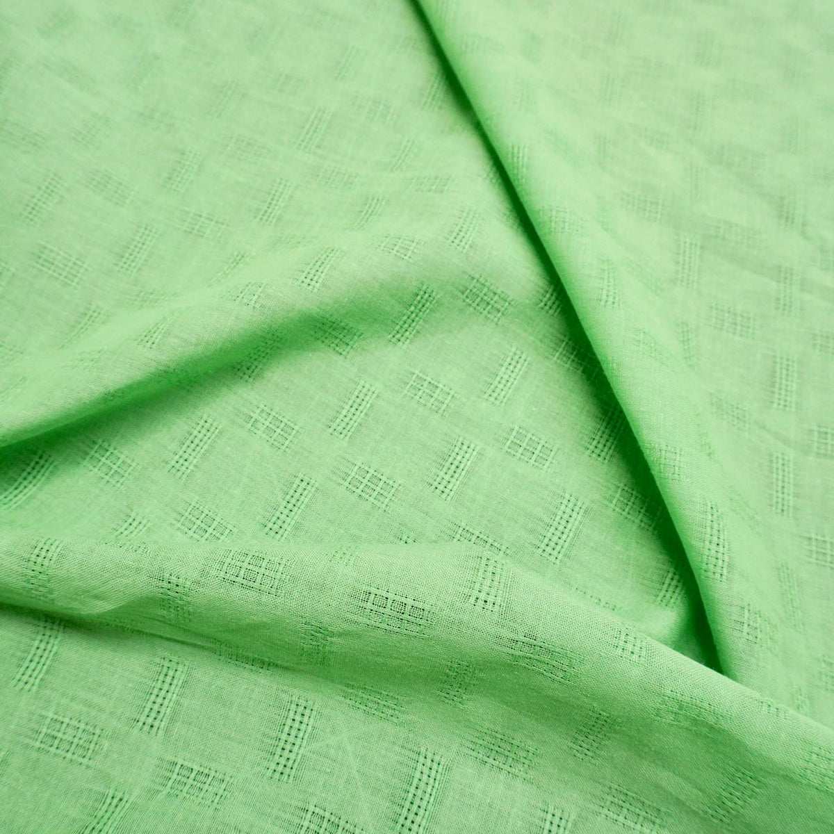 Avocado green leno weave with hollow out image 4