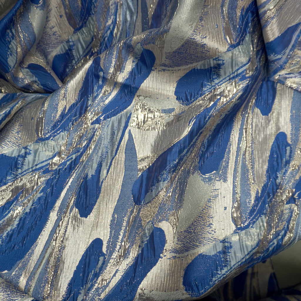 Blue comet brocade jacquard fabric image 5