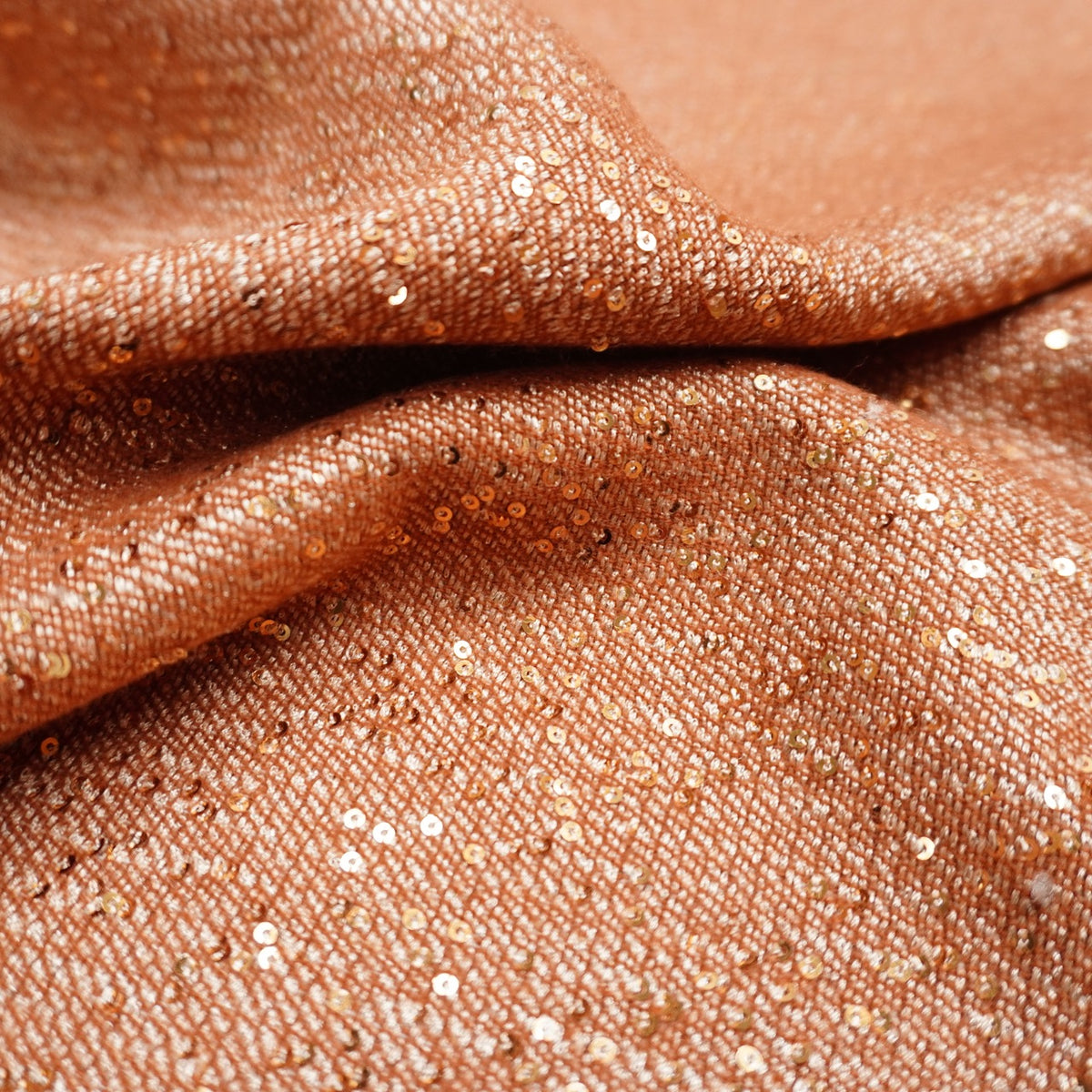 Broadway doubel sided gold sequins wool mix fabric image 1