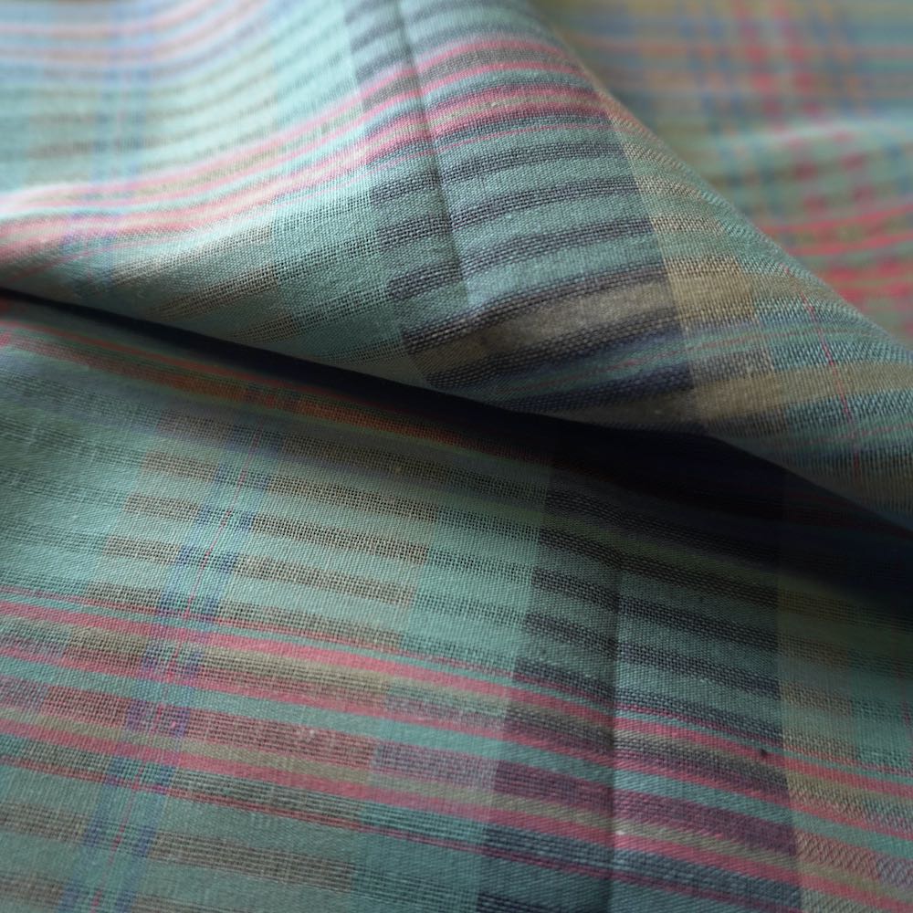Green Aqua Check Stripe - Yarn Dyed Cotton
