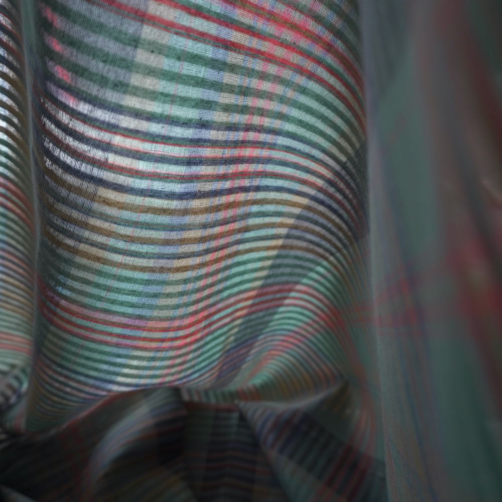 Green Aqua Check Stripe - Yarn Dyed Cotton