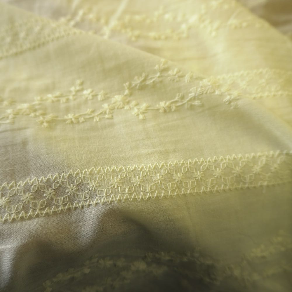 Light Weight Yellow Embroidery Stripe