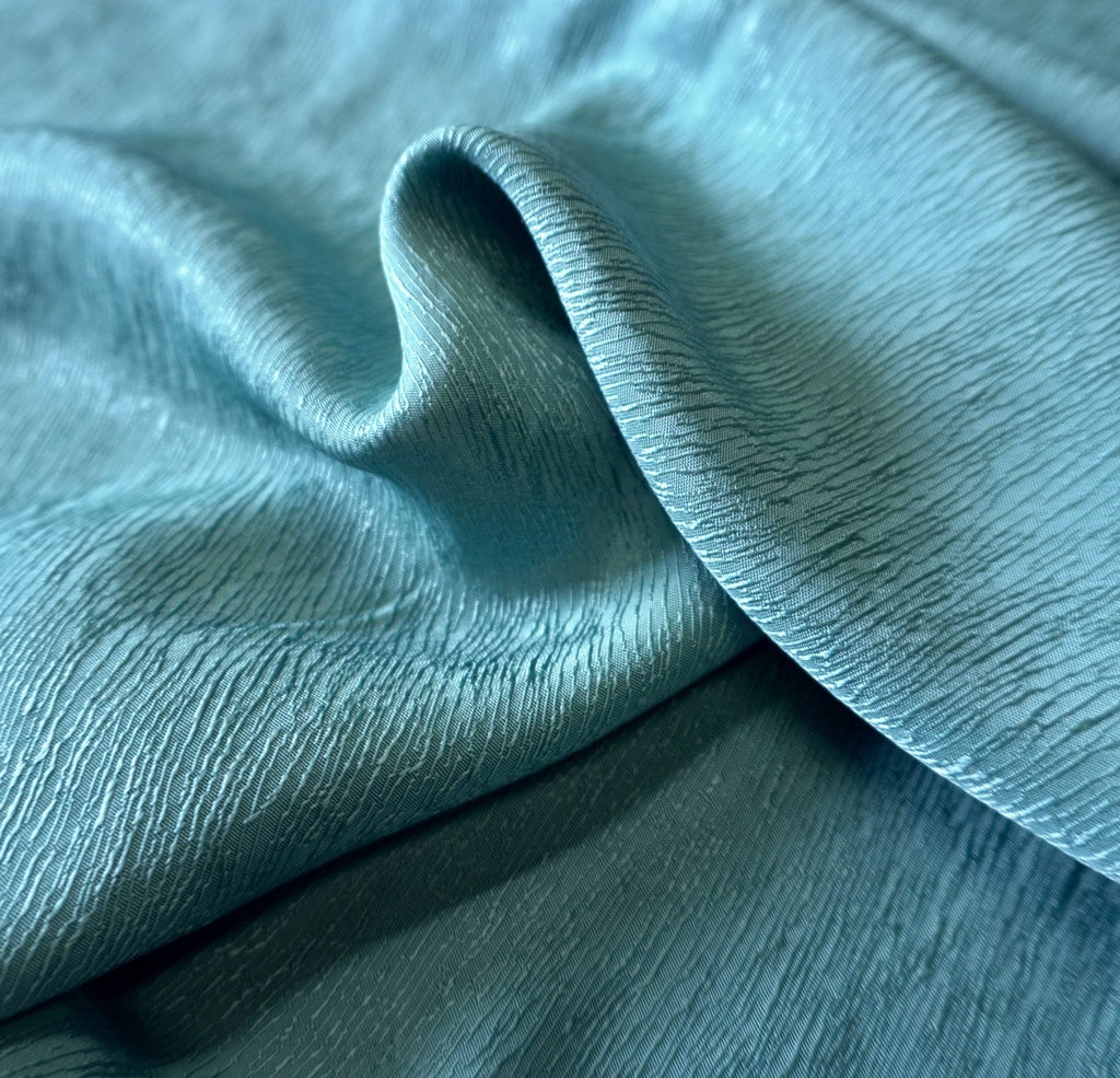 Cupro Lyocell bark silk jacquard - blue sea