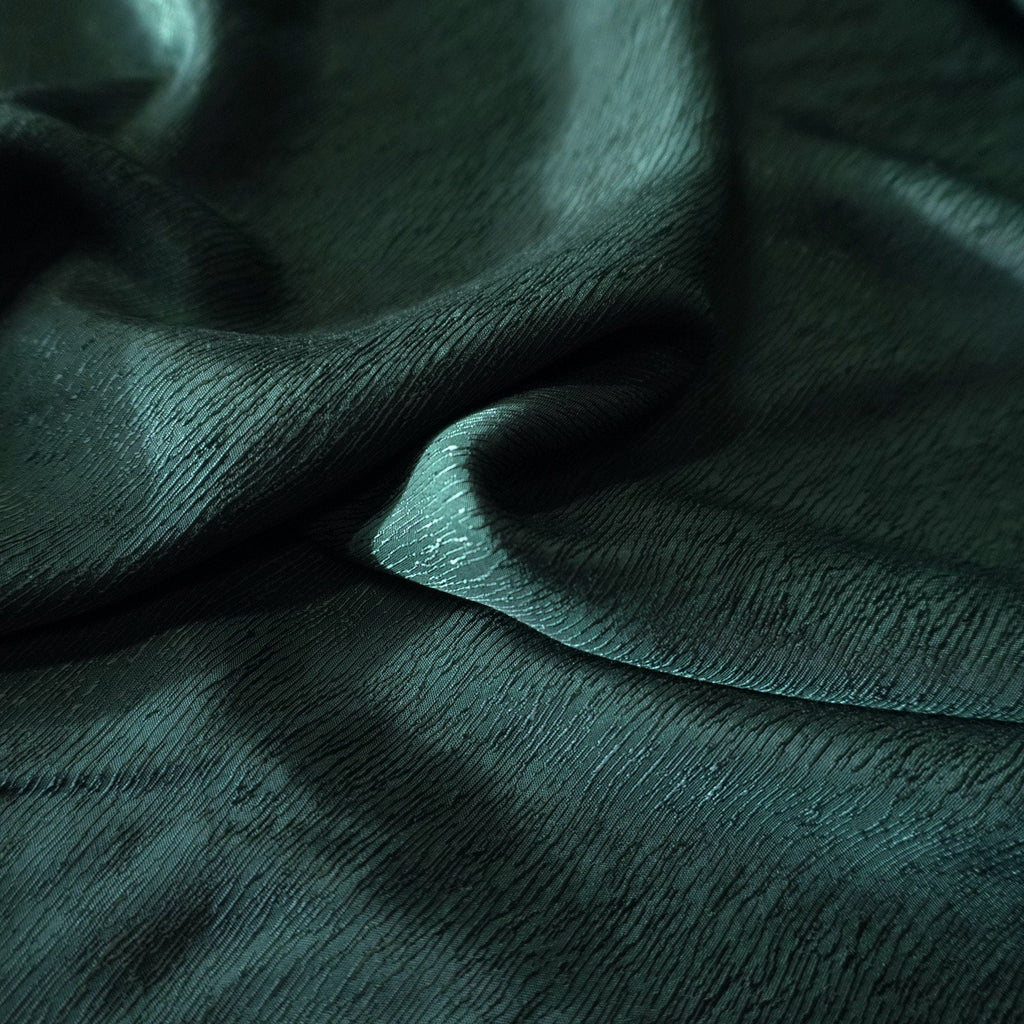 Cupro Lyocell bark silk jacquard - midnight verdant