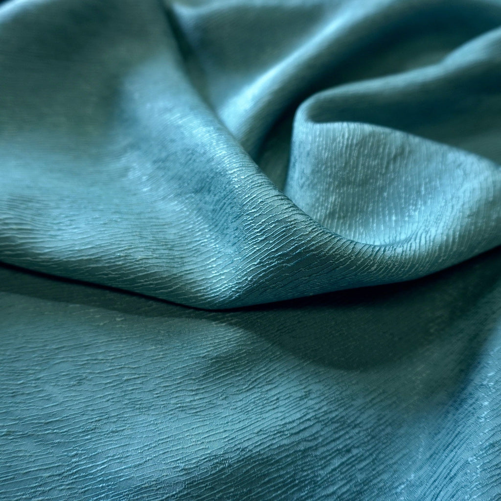 Cupro Lyocell bark silk jacquard - blue sea