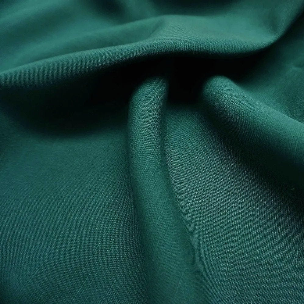Sanded Lyocell linen fabric - dark emerald
