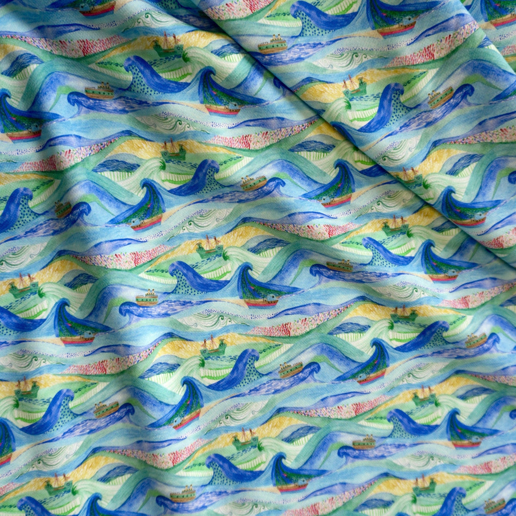 Sail the Seas -  French Terry Sweat shirting Fabric