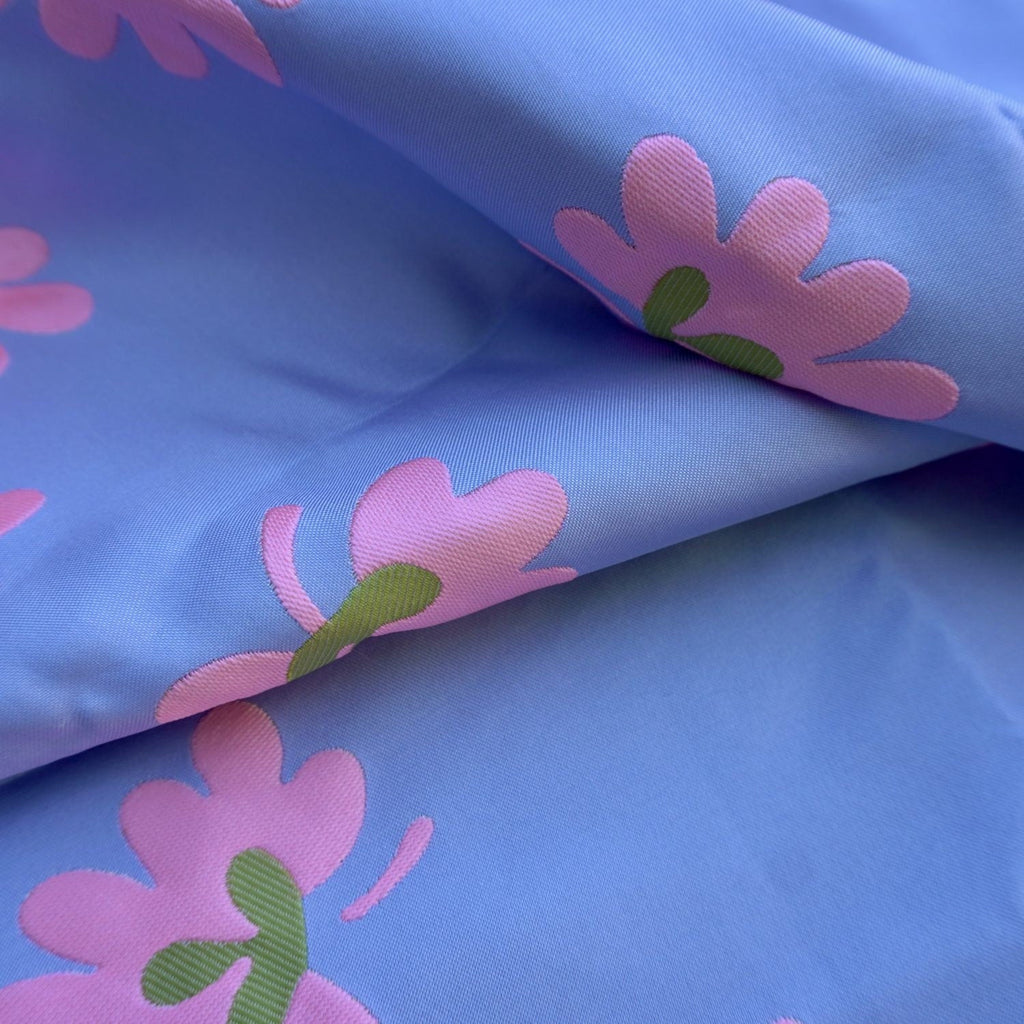 Big flower embroidery brocade fabric