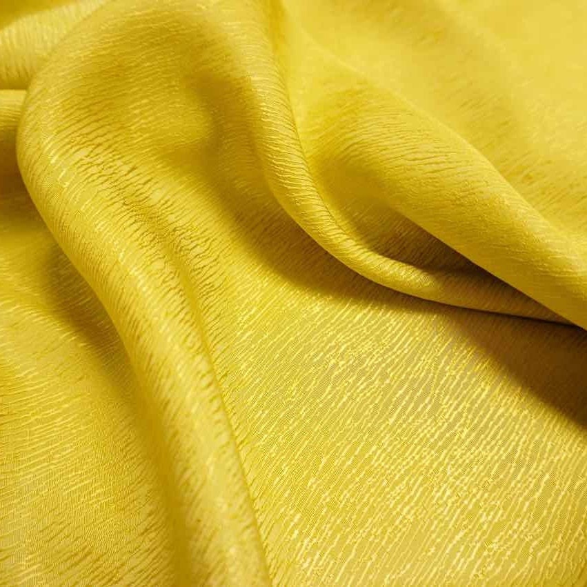 Cupro Lyocell Bark Jacquard  - Chartreuse Yellow
