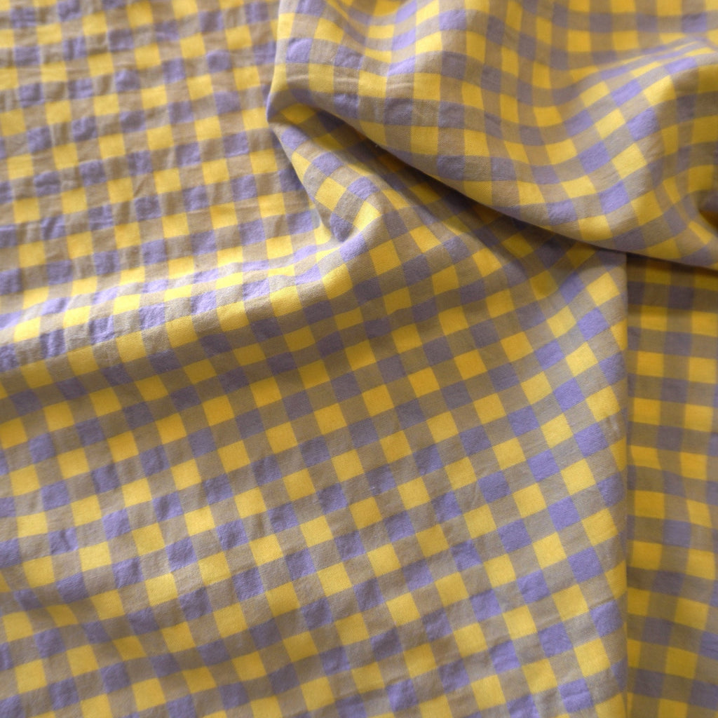 Yarn dyed cotton gingham - lilac yellow