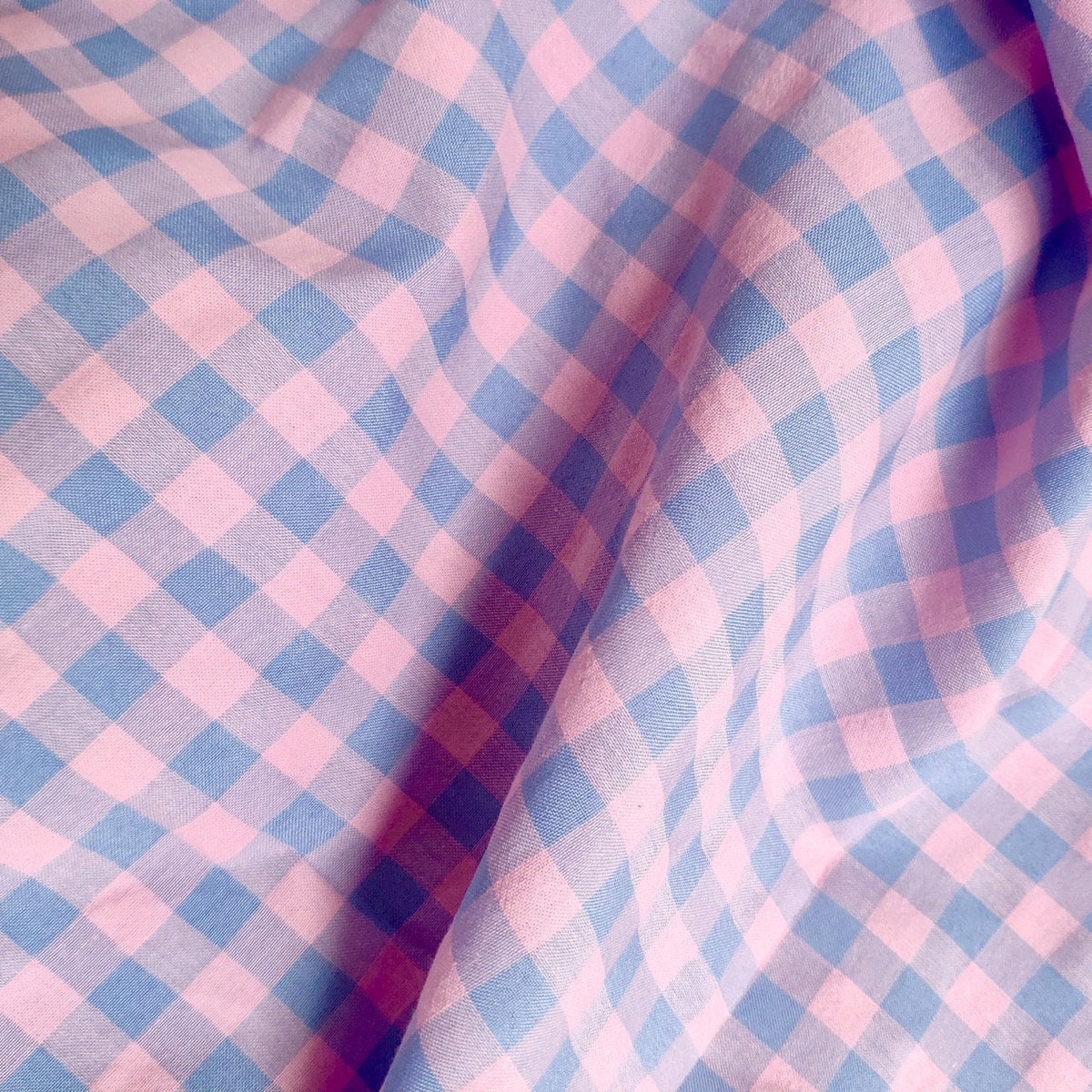 Yarn dyed cotton gingham - blue pink