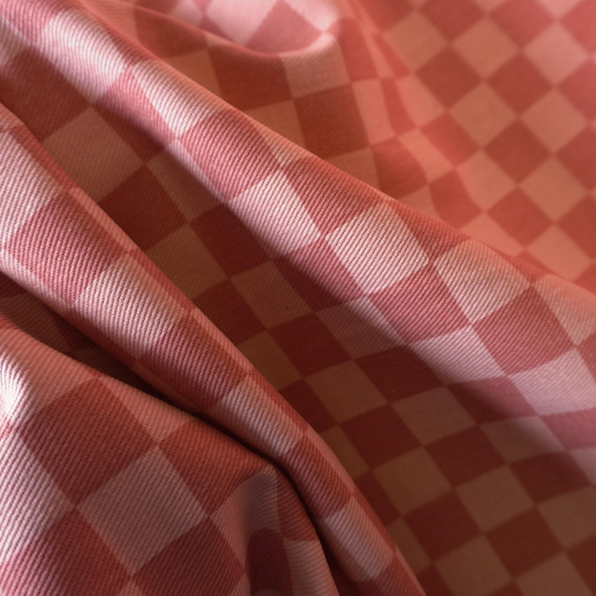 Cotton Canvas Checker board - Rose & Blush