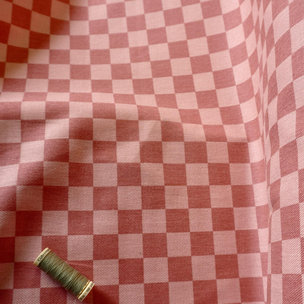 Cotton Canvas Checker board - Rose & Blush
