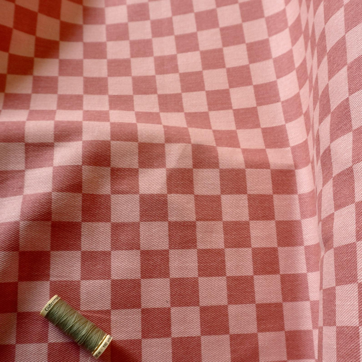 Cotton Canvas Checker board - Rose & Blush