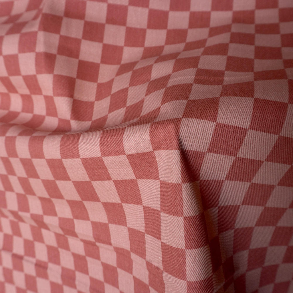 Cotton Canvas Checker board - Rose & Blush