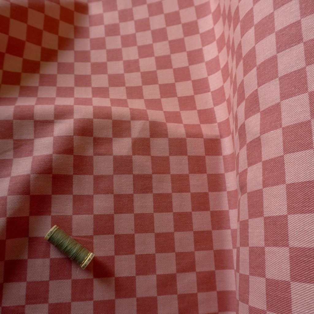 Cotton Canvas Checker board - Rose & Blush