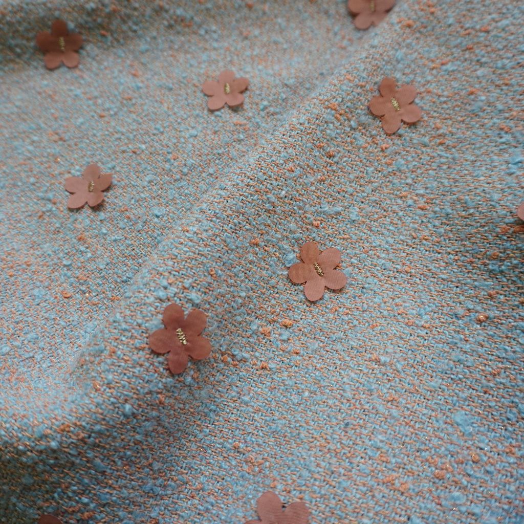 3D wool tweed coating jacquard fabric