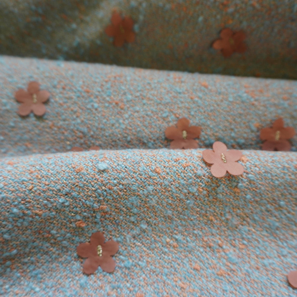 3D wool tweed coating jacquard fabric