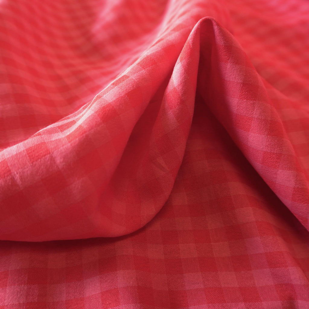 Yarn dyed poly cotton gingham bubble fabric