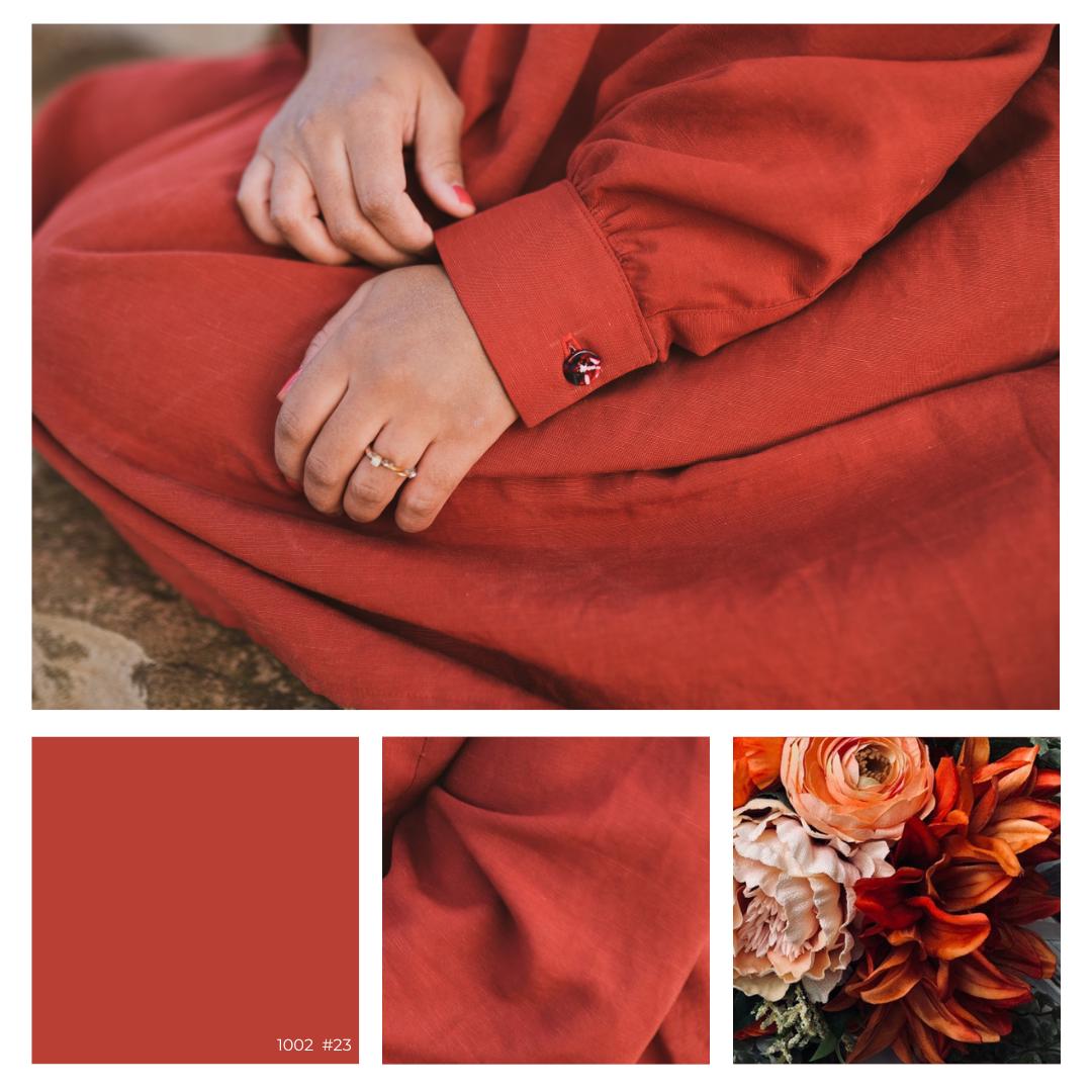 Sand washed Lyocell linen - Ruby Red