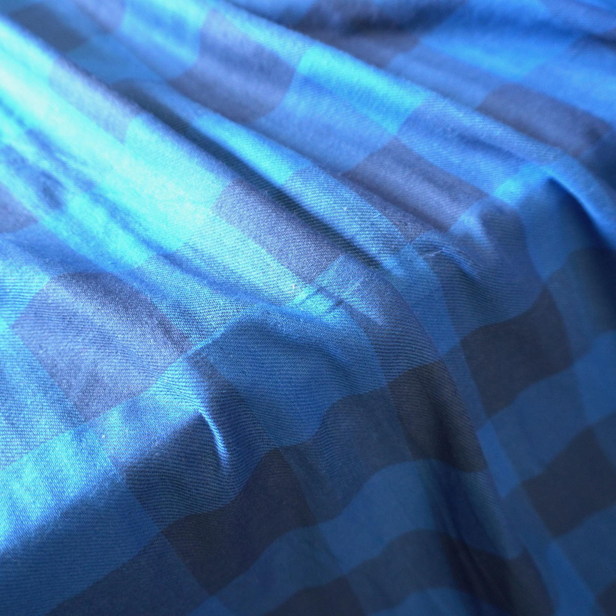 Double-Sided Brushed Cotton Gingham – Indigo Blue-Tartan