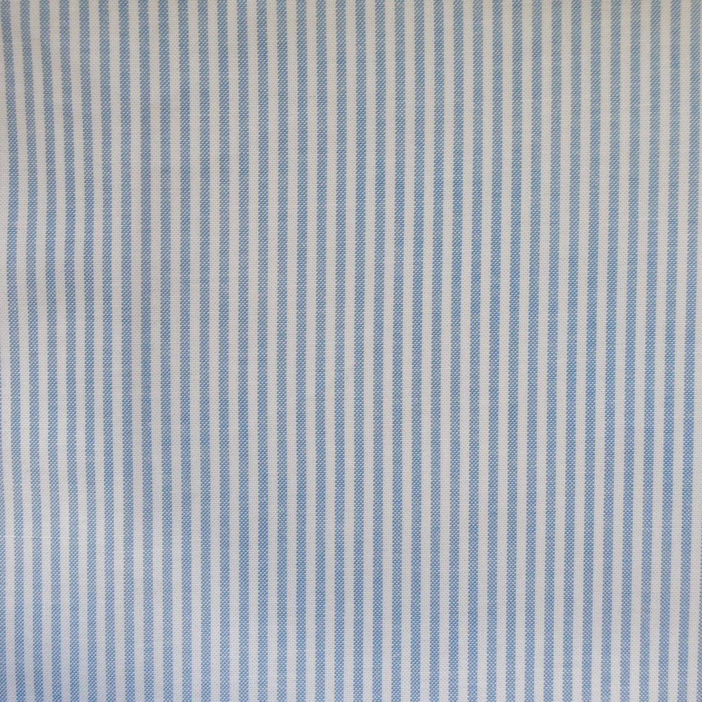 Organic Cotton Oxford with Stretch - Blue Stripe - indilisi