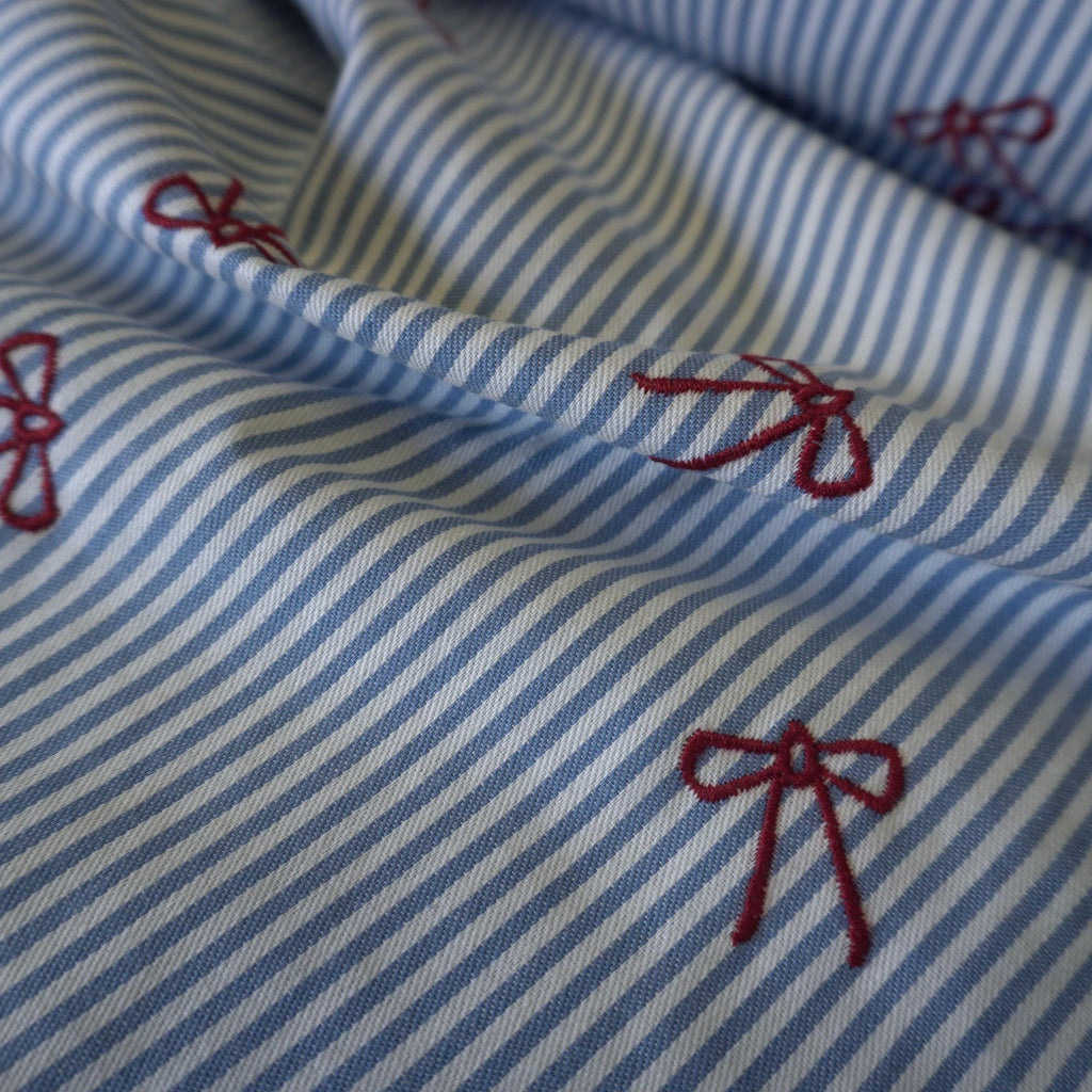 Valerie – Yarn dyed embroidery bows fabric