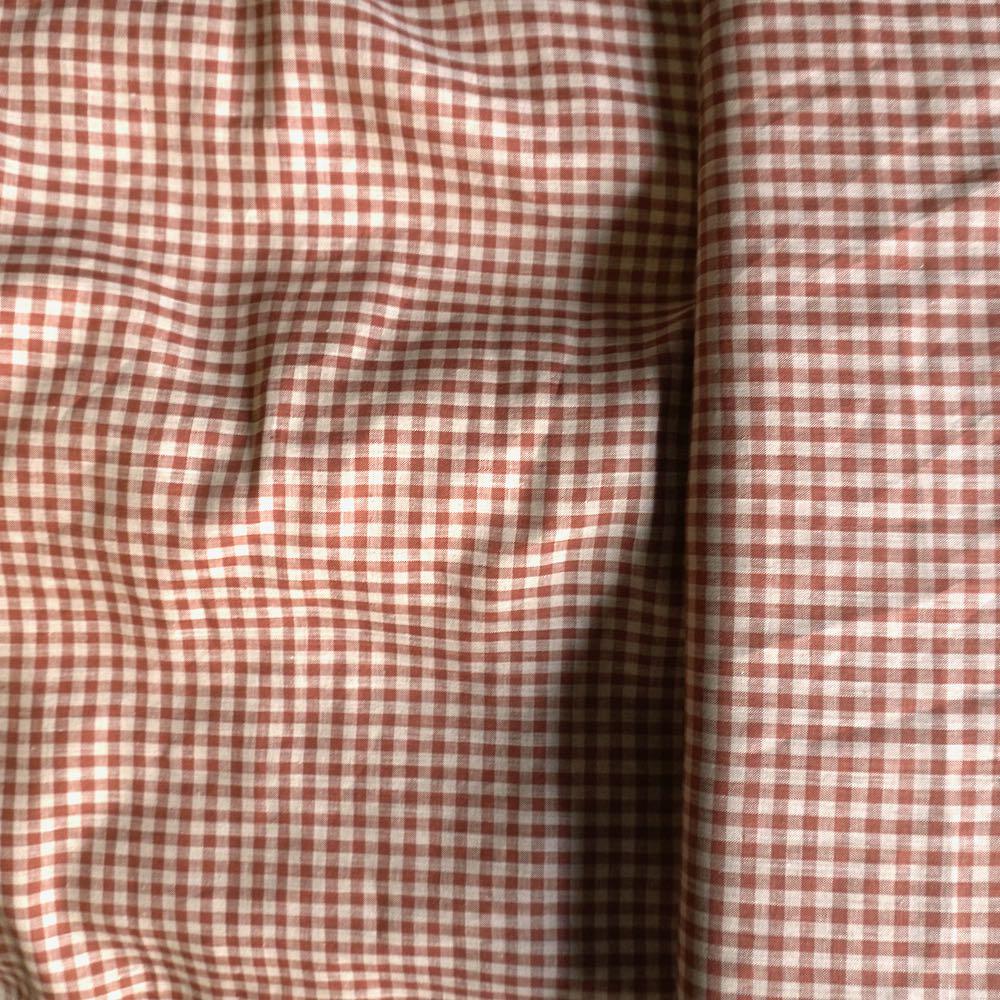 Yarn dyed Linen gingham - Brown