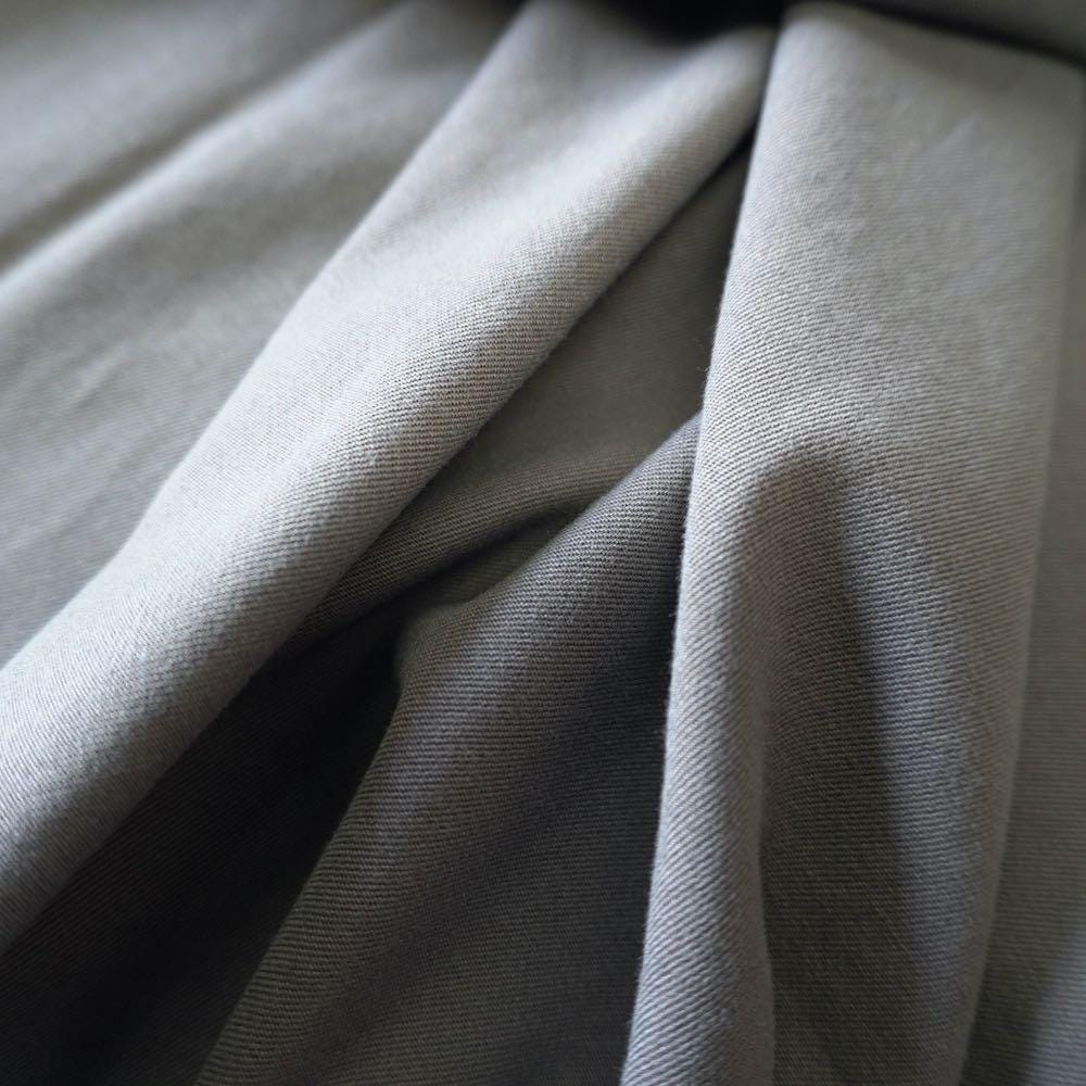 Heavy Weight Stretchy Lyocell Cotton Twill - Grey