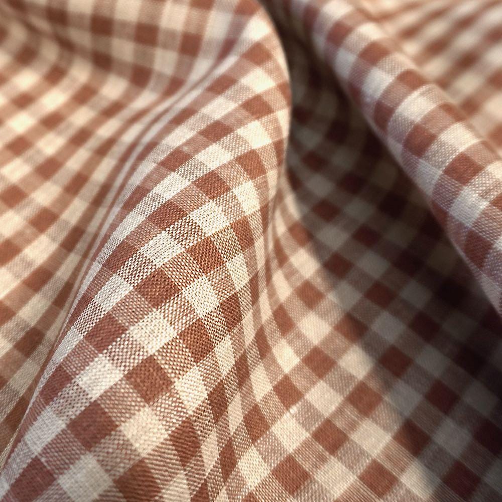 Yarn dyed Linen gingham - Brown