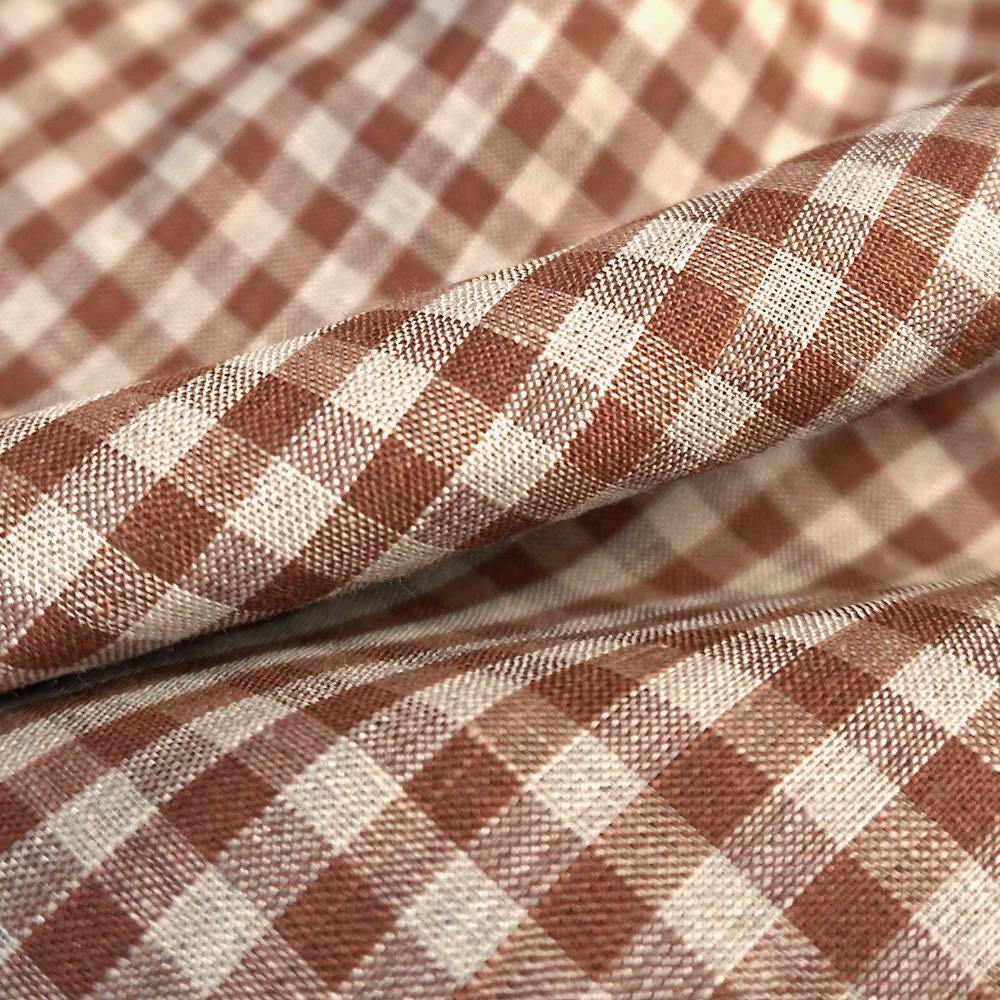 Yarn dyed Linen gingham - Brown