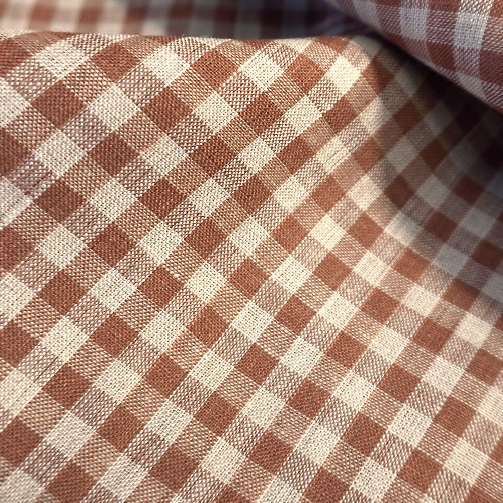 Yarn dyed Linen gingham - Brown