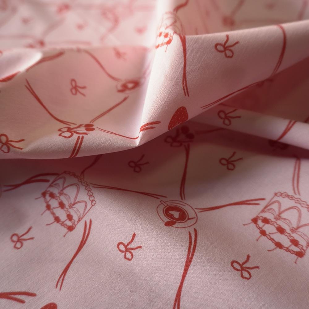 Live, Laugh, CAKE – Light Weight Cotton Lawn Print Fabric - Hey Sew Sister ( Last 1.2m)