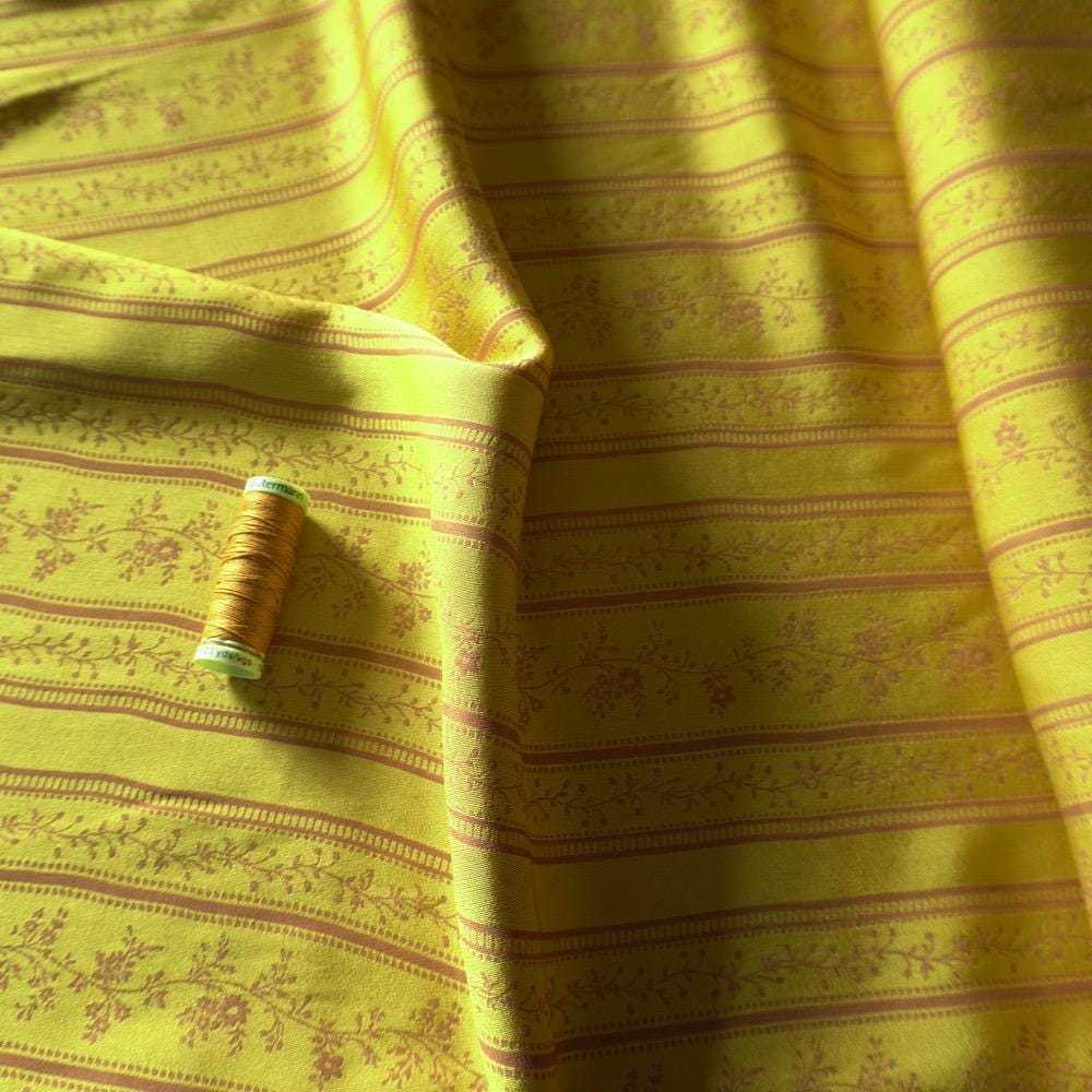 Yarn-Dyed Lyocell Cotton Jacquard - Woven Vine Stripe - Yellow Chartreuse