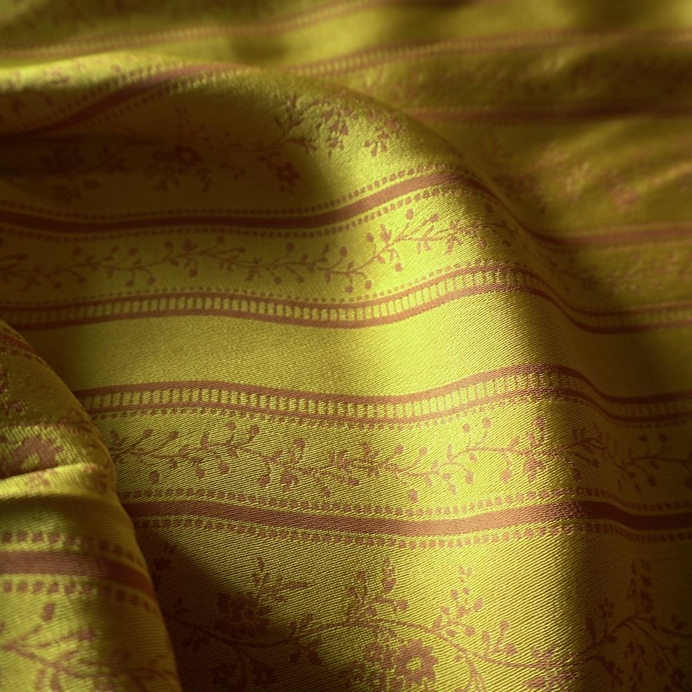 Yarn-Dyed Lyocell Cotton Jacquard - Woven Vine Stripe - Yellow Chartreuse