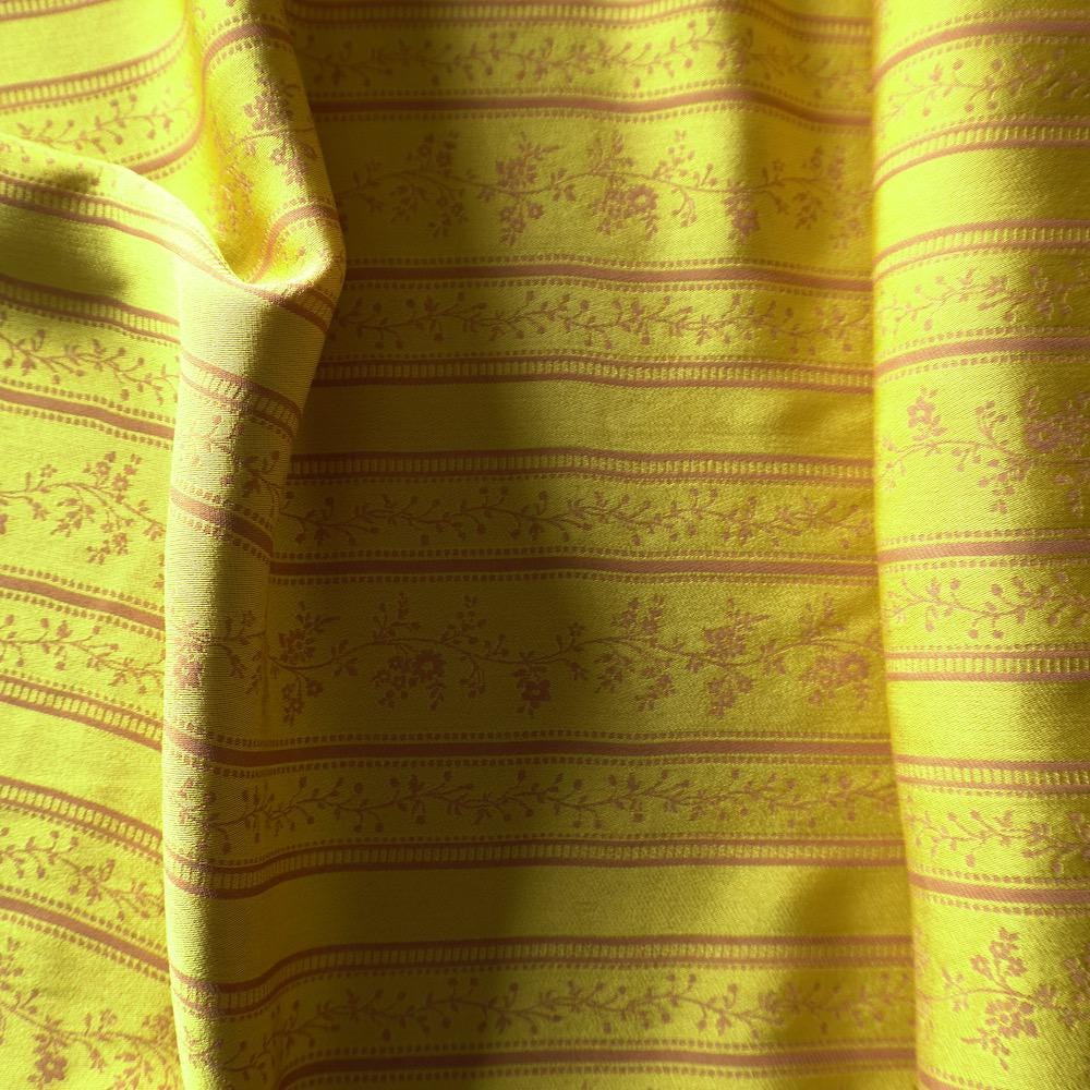 Yarn-Dyed Lyocell Cotton Jacquard - Woven Vine Stripe - Yellow Chartreuse