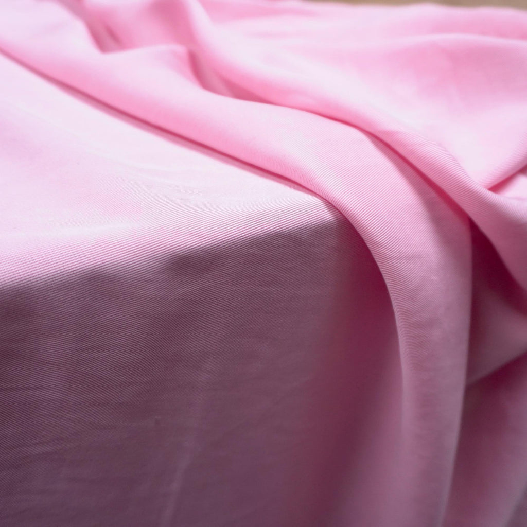 Sand Washed Lyocell Twill fabric - Pale Pink