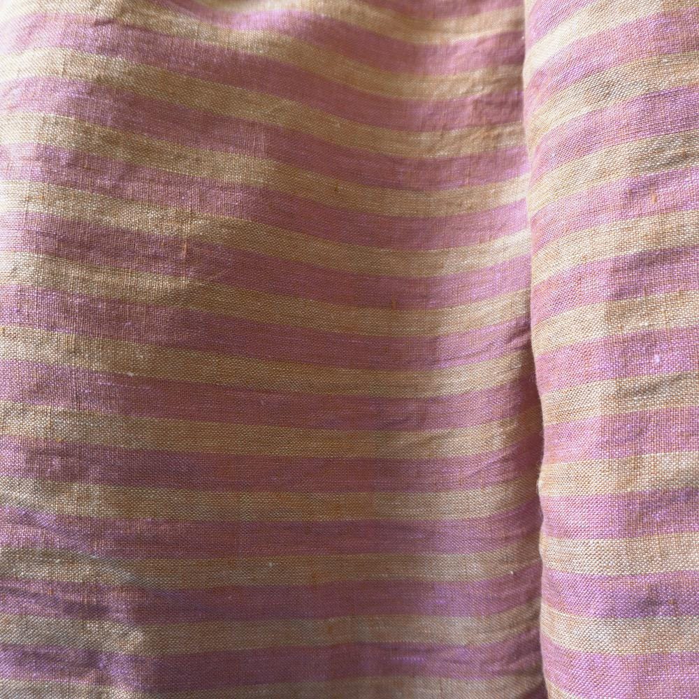 Washed Yarn dyed Linen Stripe - Plush Pink