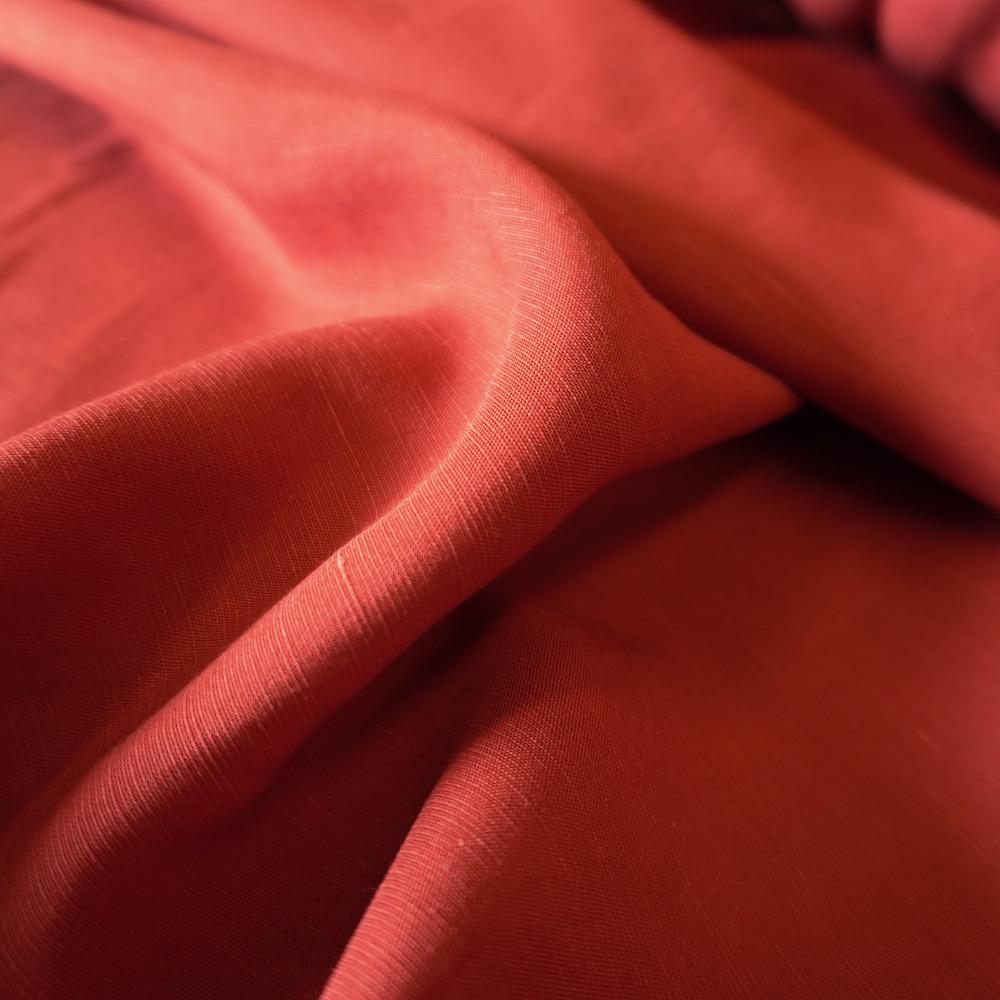 Sand washed Lyocell linen - Ruby Red