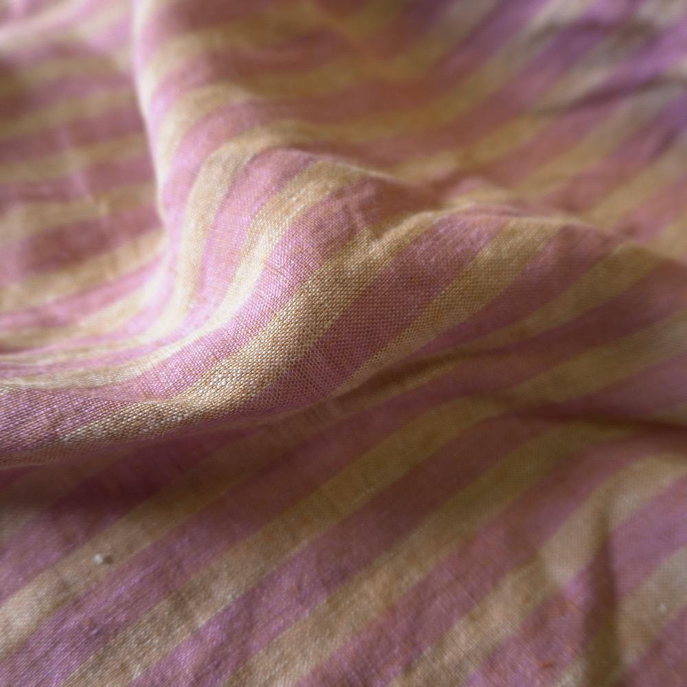 Washed Yarn dyed Linen Stripe - Plush Pink
